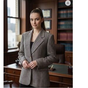 Barrie Pace Women's Tweed Blazer Jacket Multi Color Size 14 Professional Office